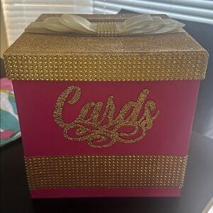 Pink and Gold Card Box